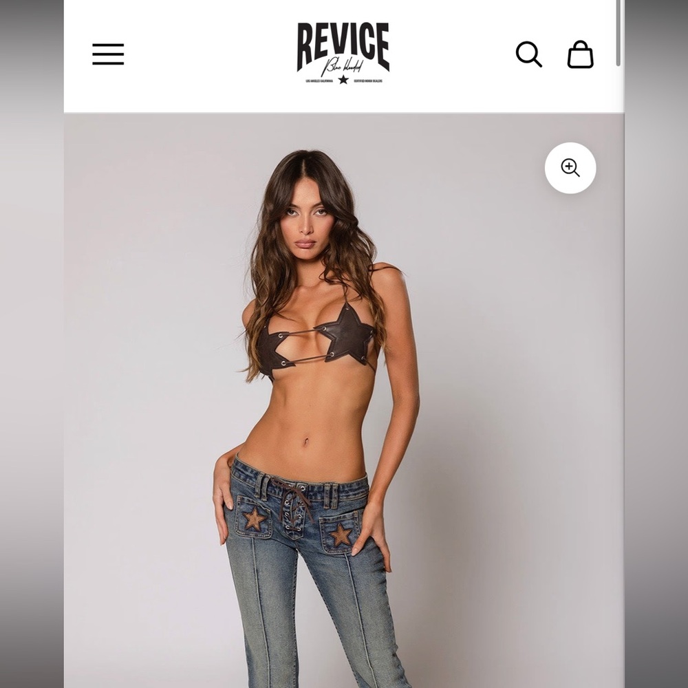 REVICE Brown Star Cutout Bra